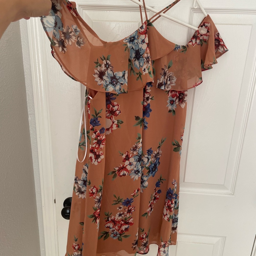 Floral Ruffle Off-Shoulder Dress Summer wedding